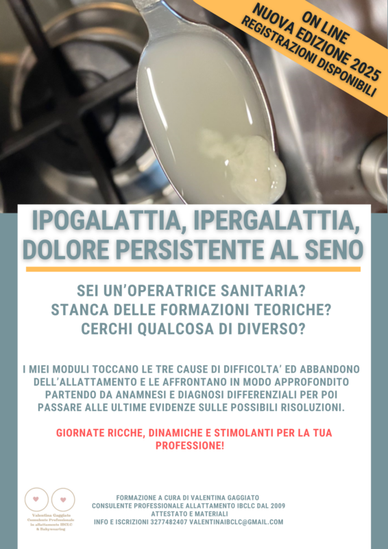 IPOGALATTIA E PROBLEMI CORRELATI - MODULO 1 - FORMAZIONE PER OPERATORI SANITARI