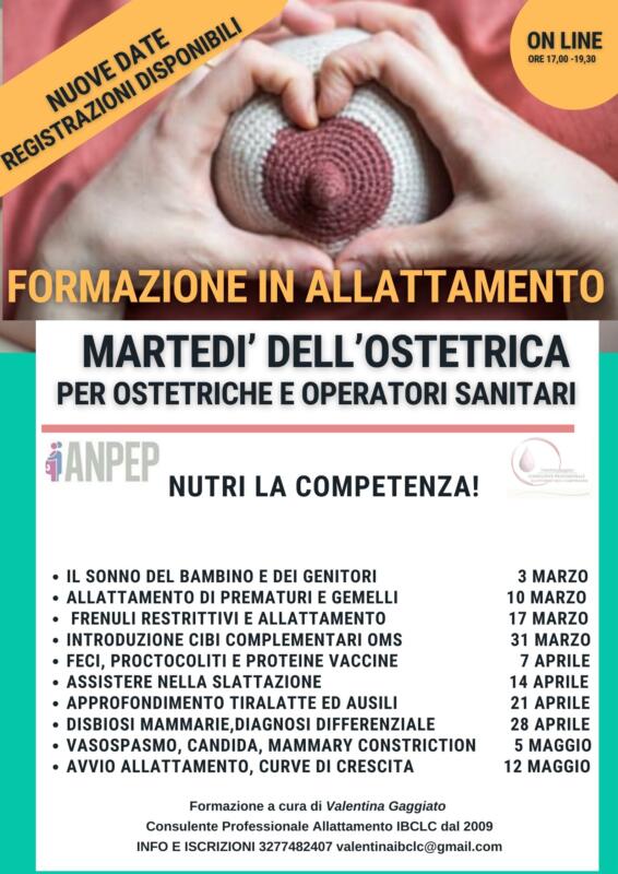 FORMAZIONE IN ALLATTAMENTO - MARTEDI' DELL'OSTETRICA