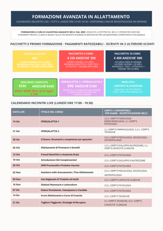 FORMAZIONE AVANZATA IN ALLATTAMENTO - on line - IPERGALATTIA pt2